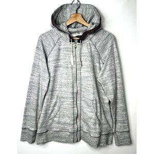 Eddie Bauer Womens Jacket Lightweight Full Zip Aztec Hooded Pockets Gray XL